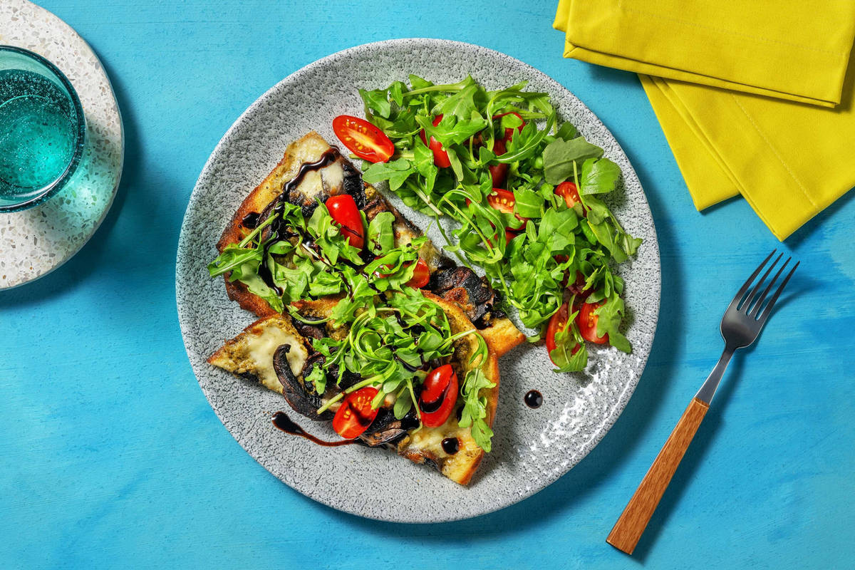 Garlic Portobello Mushroom Naanizza