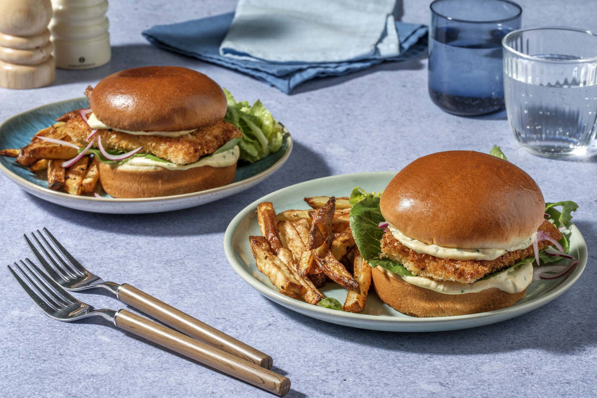 Panert fiskeburger