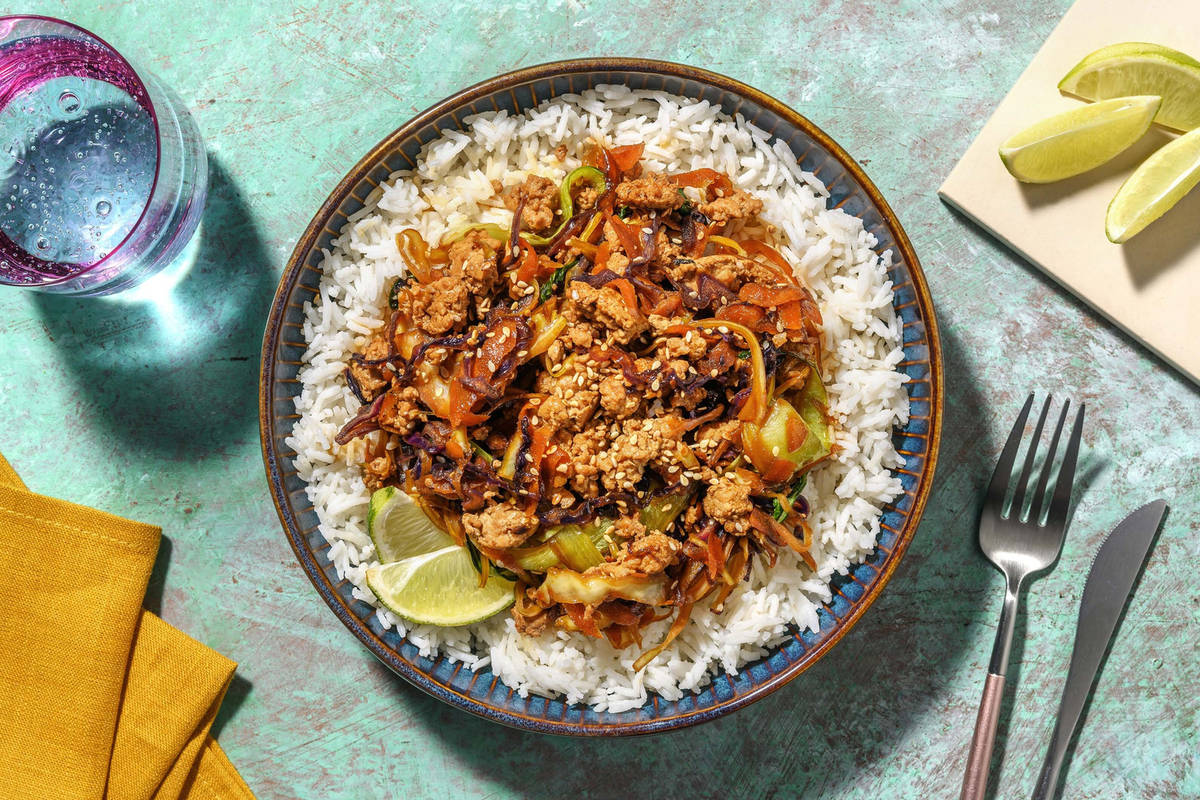 Sticky Honey Beef Rice Bowl