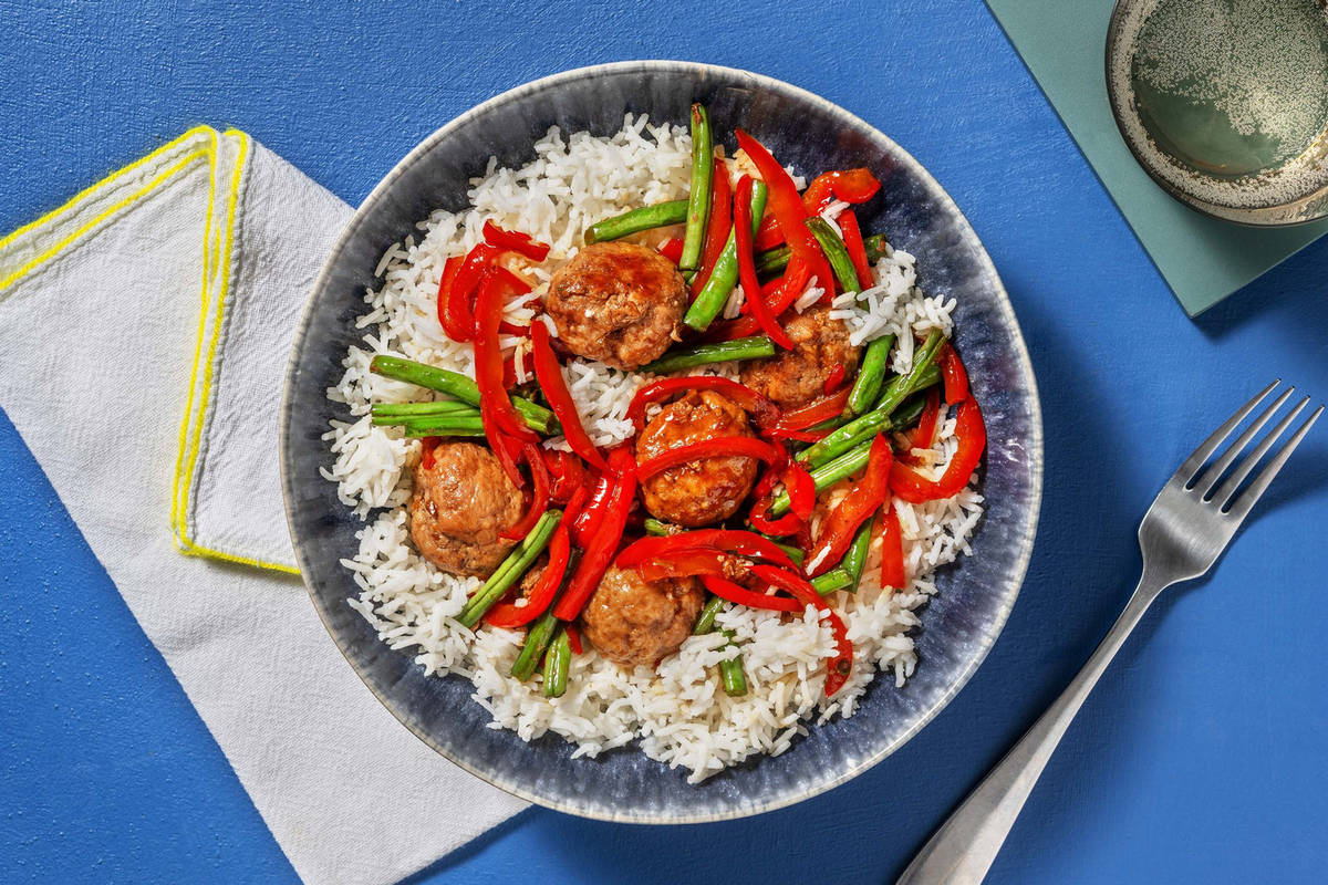 Bulgogi Glazed Pork Meatballs