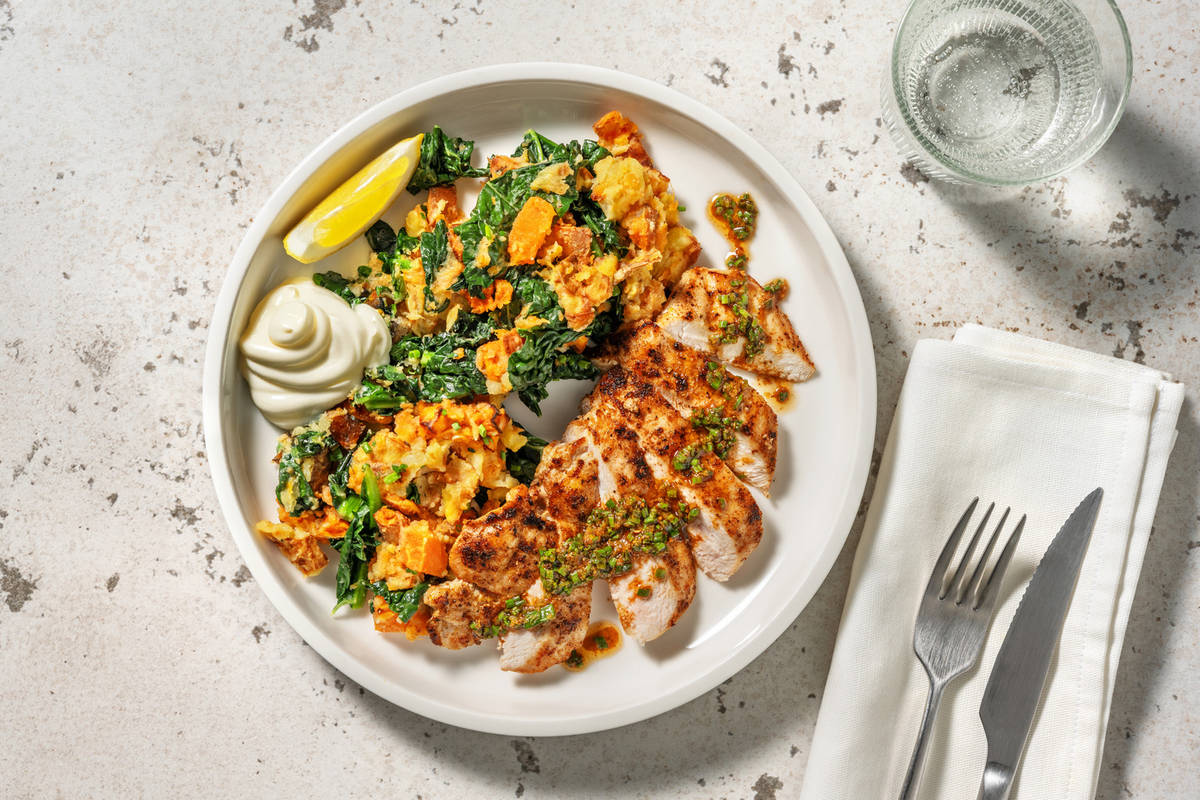 Cajun Spiced Chicken and Chive Dressing