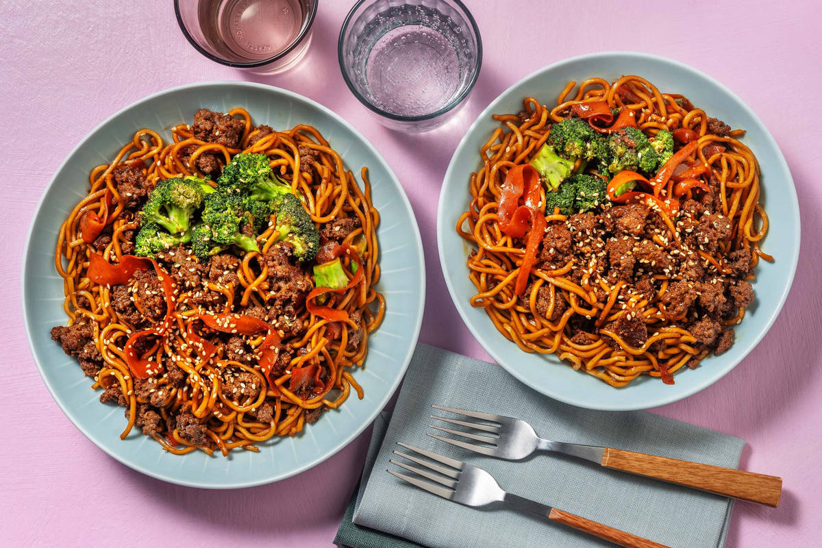 Honey Sesame Pork Noodle Stir-Fry