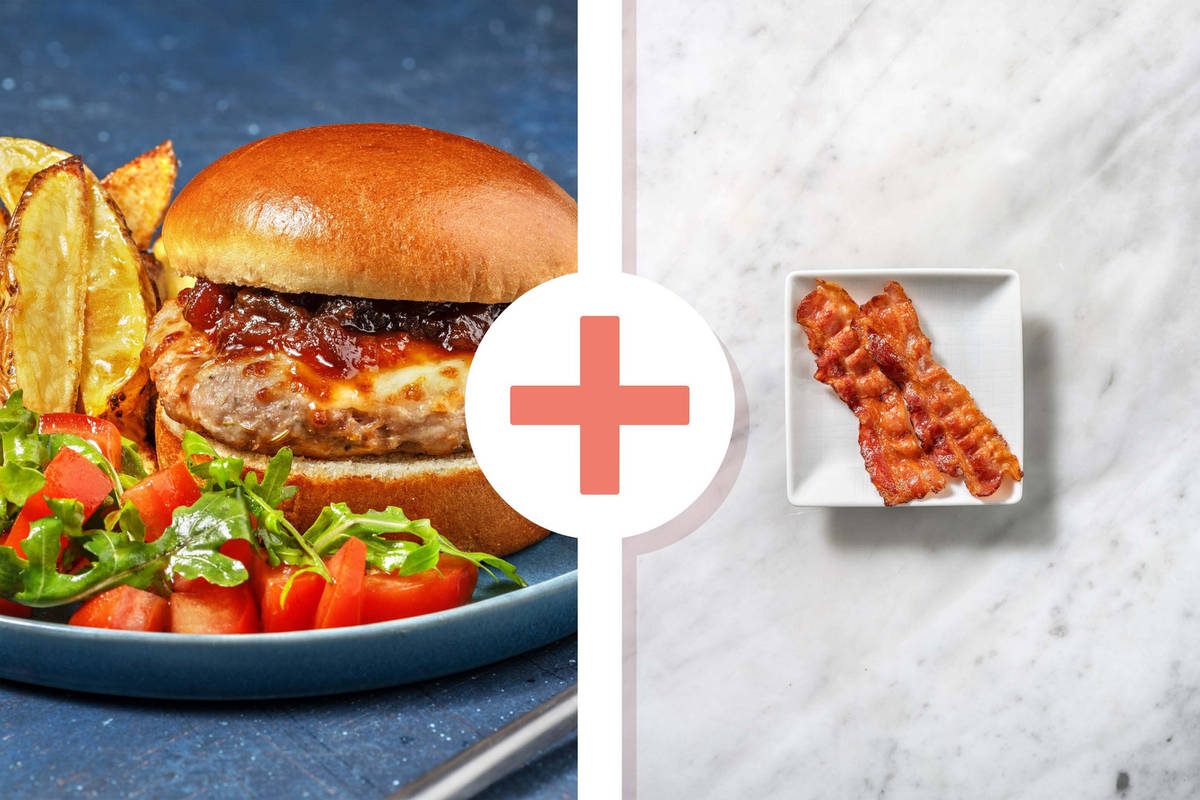 Classic Sausage Burger with Streaky Bacon
