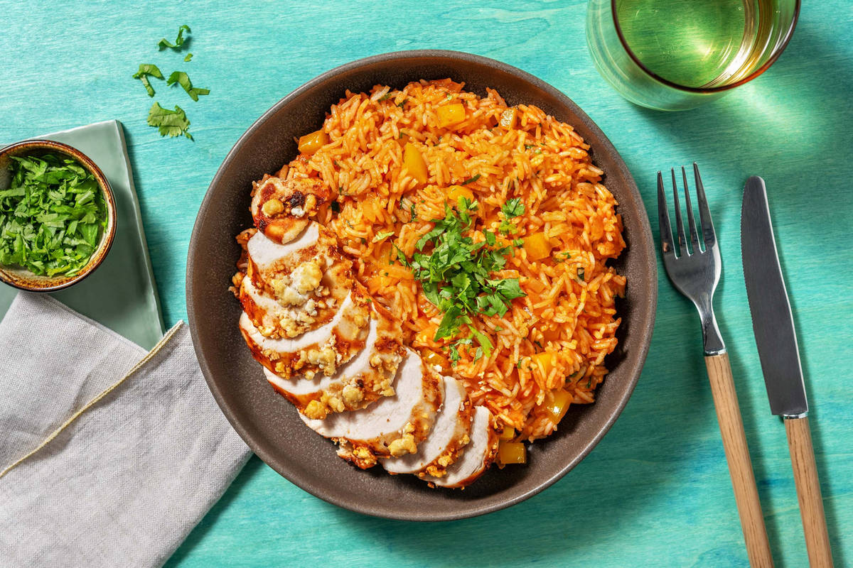 Hauts de cuisse de poulet rôtis au chipotle et au feta