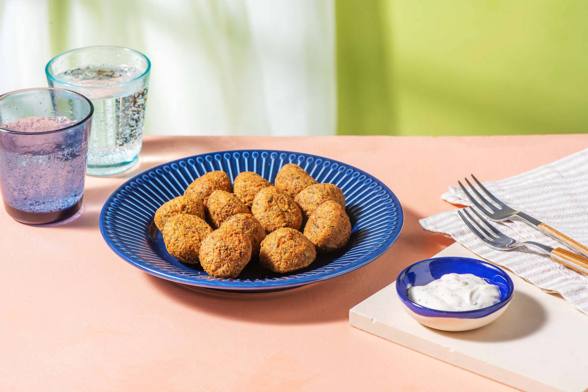 Falafels & sauce fraîche à la menthe