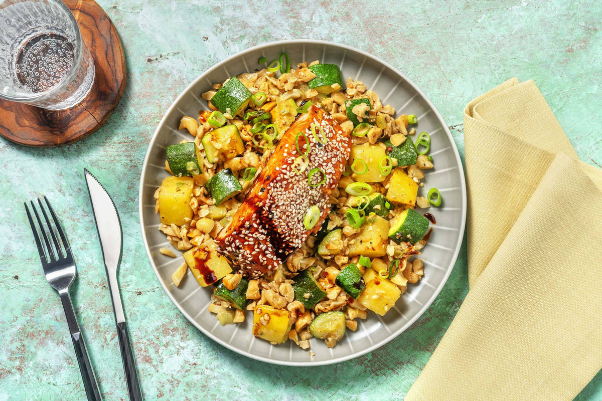 Salmone con glassa asiatica al sesamo