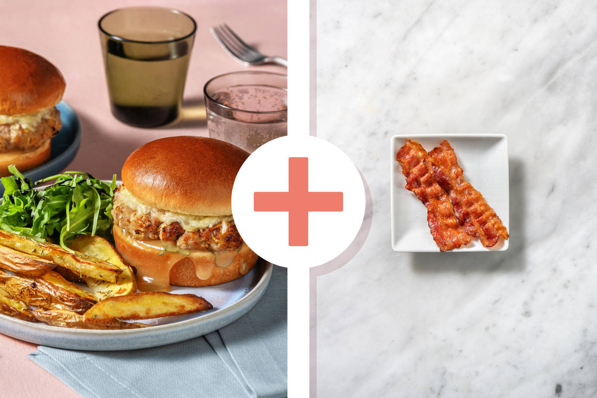 Pork and Apple Burger with Streaky Bacon