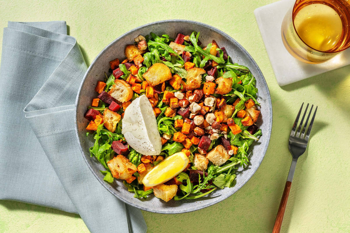 Salade de patate douce, betterave & bufala
