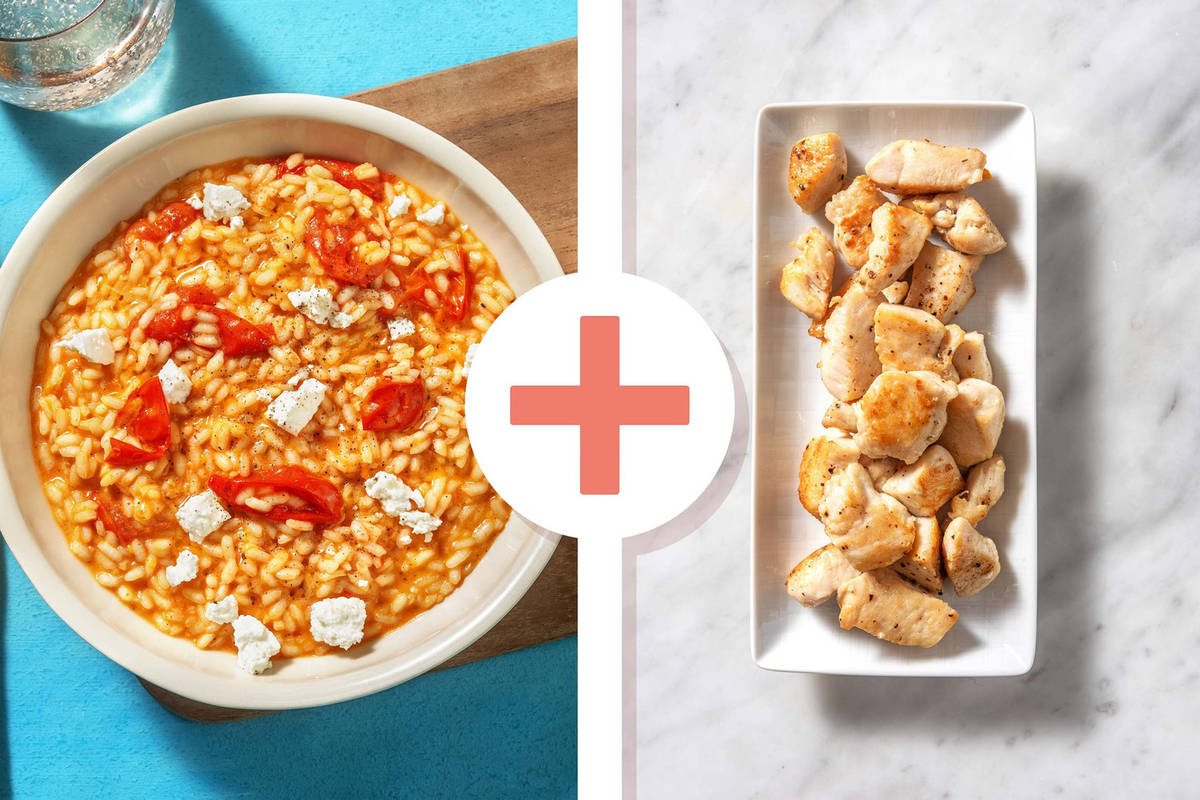Goat's Cheese, Chicken Breast and Slow Roasted Tomato Risotto