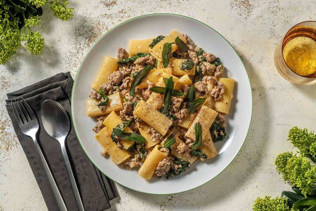 Sausage Stuffing Inspired Pasta