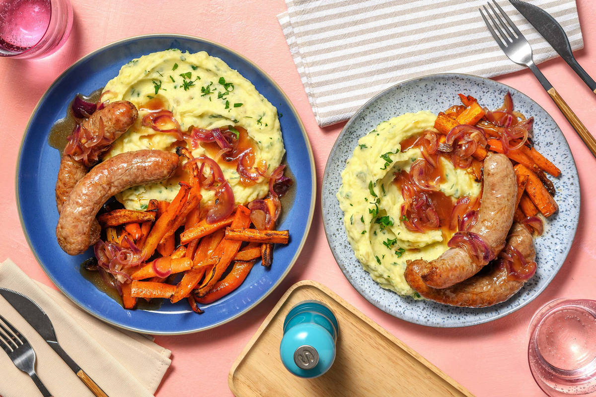 Cumberland Sausages and Mash