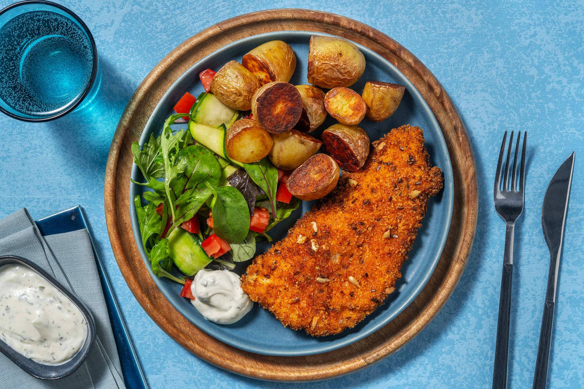 Visschnitzel met ravigotesaus