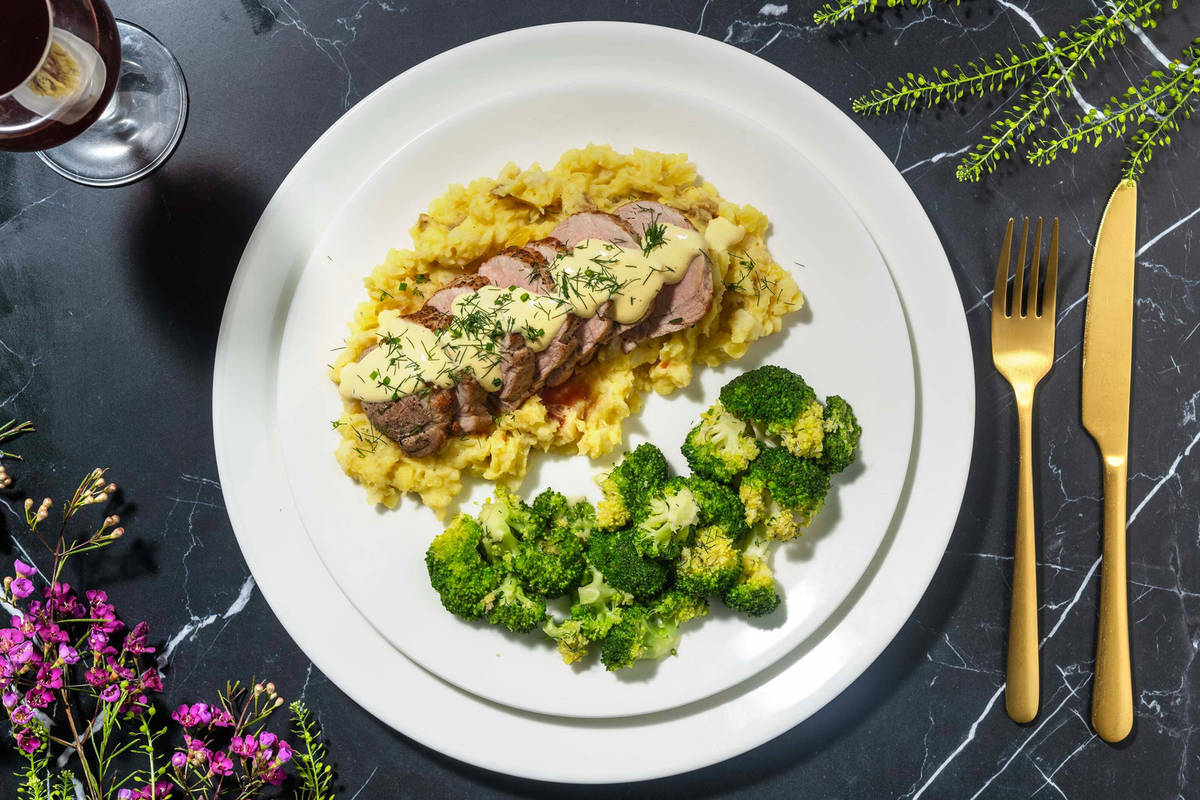 Filet mignon de porc et mousseline au piccalilli