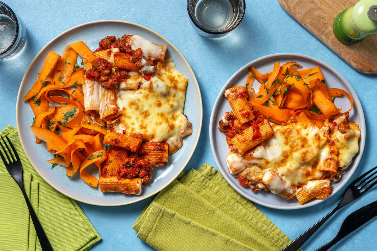 Bagt pasta bolognese