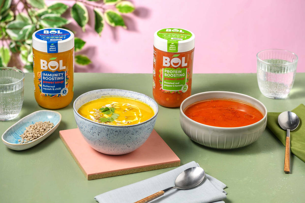 BOL Roasted Red Pepper & Tomato Power Soup and BOL Butternut Squash & Chilli Power Soup Variety Bundle