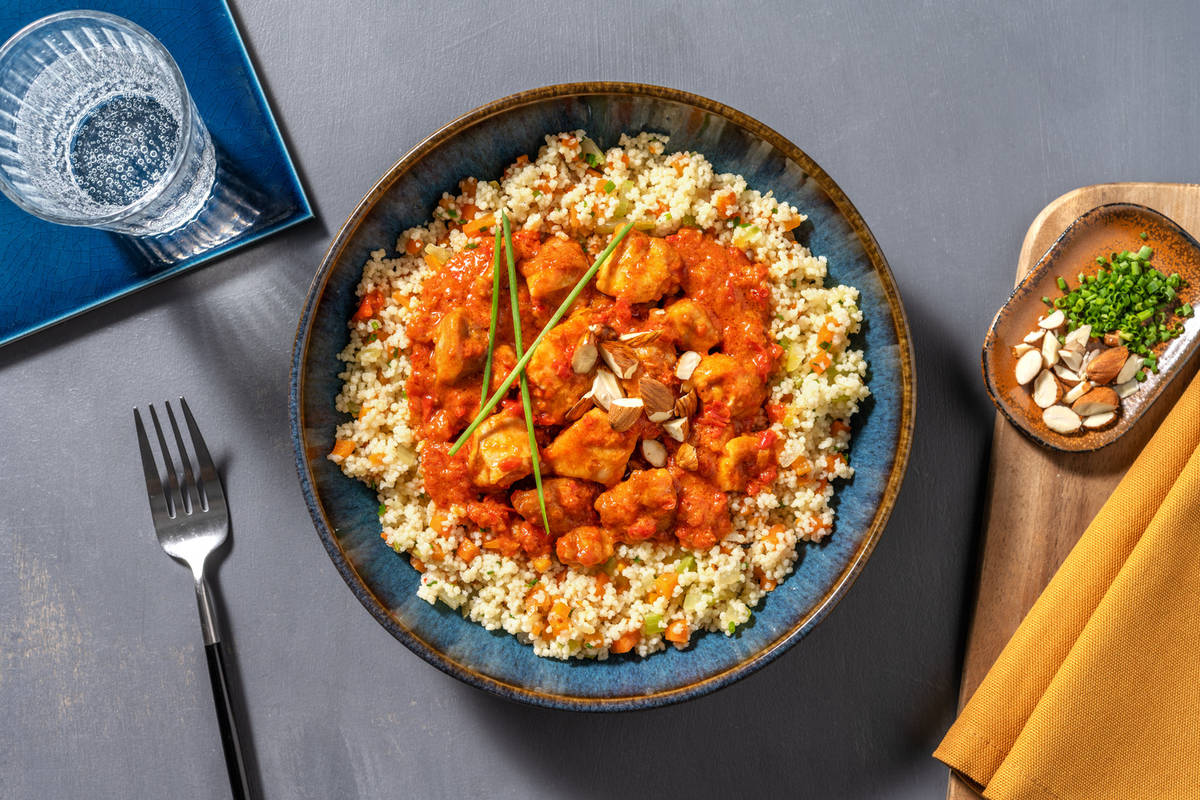 Pollo Ras El Hanout in salsa di peperoni