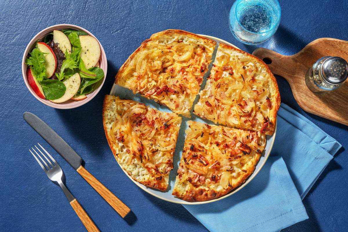Flammekueche veggie aux lardons végétaux