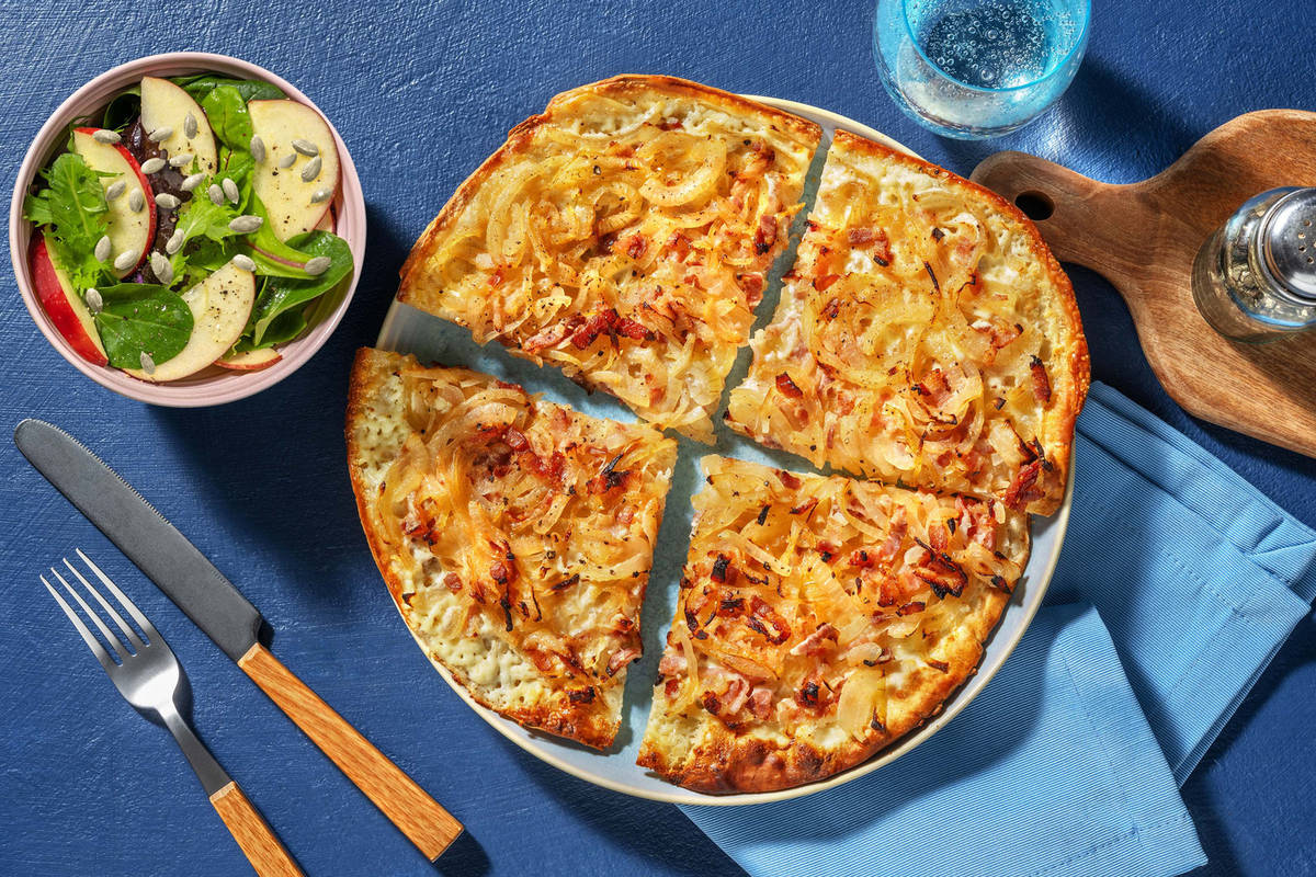 Tarte façon flammekueche aux lardons