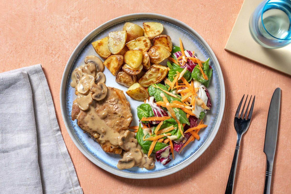 Carré de porc & champignons à la crème