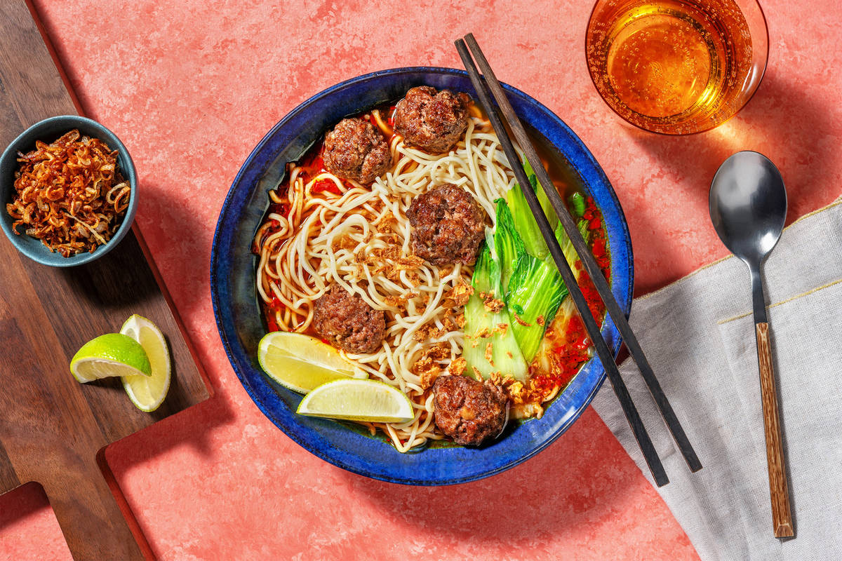 Sam's Fragrant Beef Meatball Noodle Soup