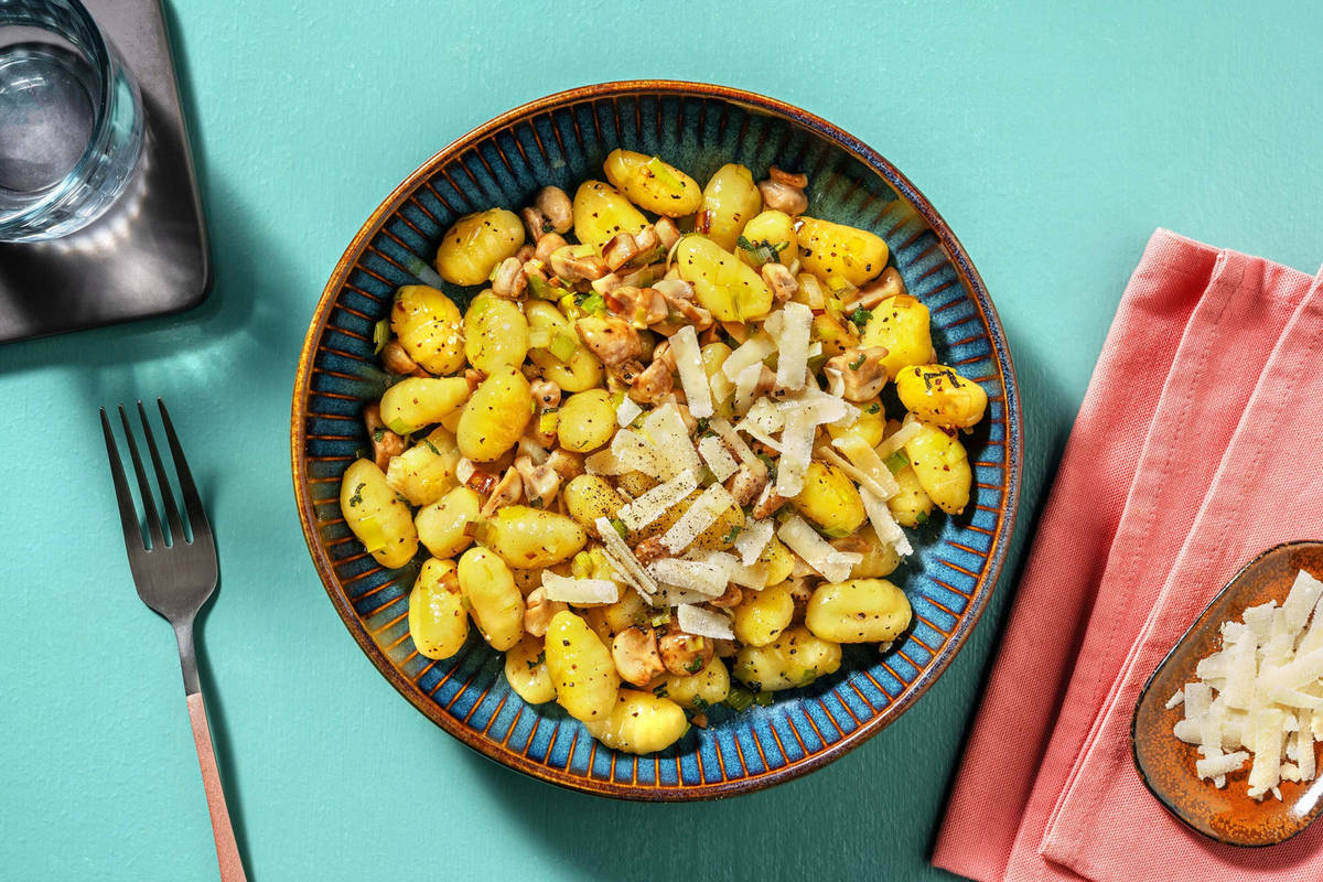 Gnocchi & champignons au beurre de sauge