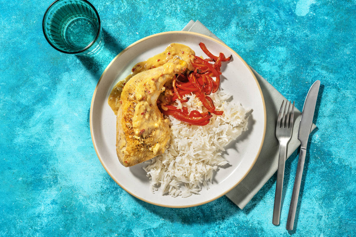 Poulet façon Yassa & riz aux oignons