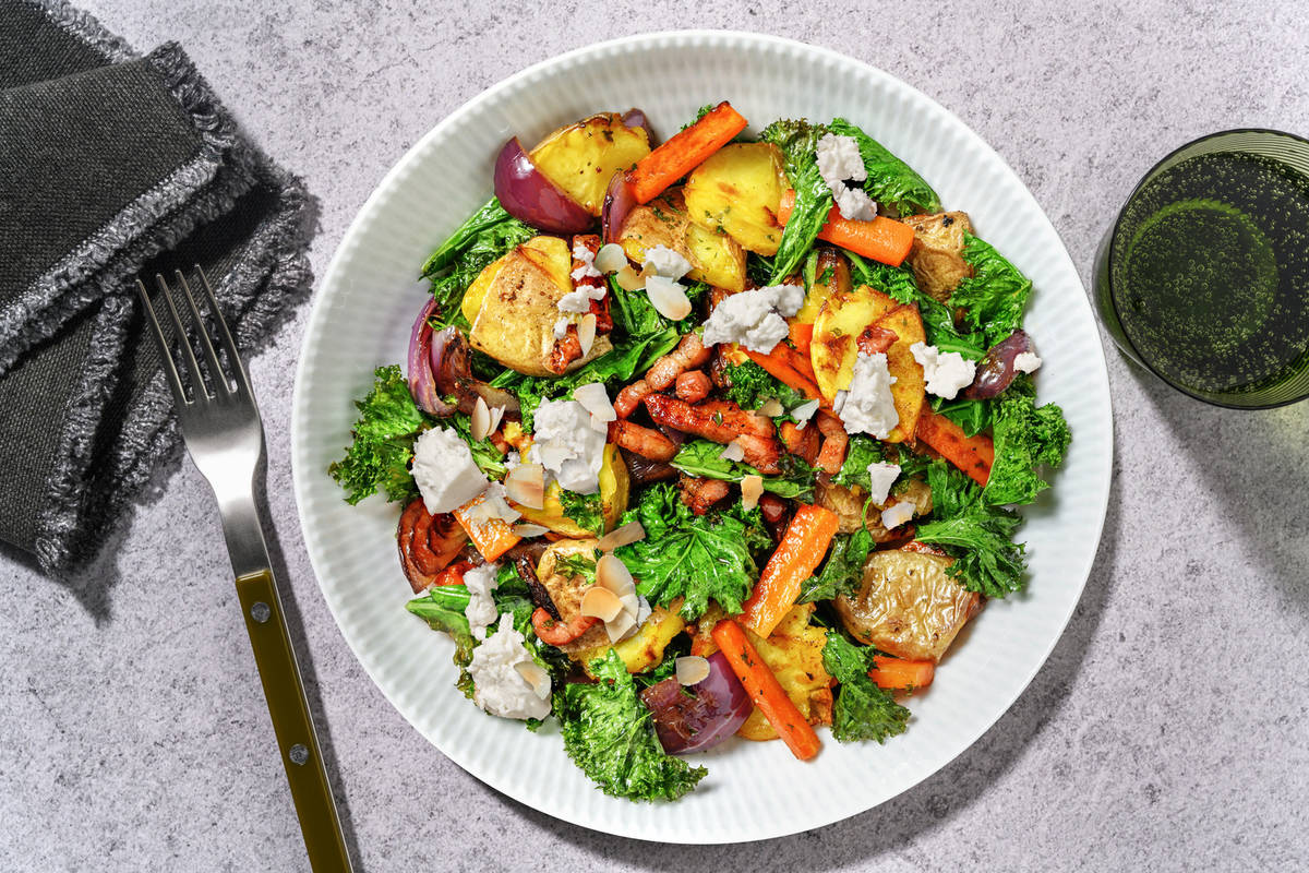 Warm Roast Potato, Bacon and Crispy Kale Salad