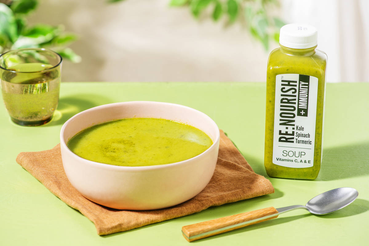 Handmade Ciabatta Loaf and Re:Nourish Immunity - Kale, Spinach and Turmeric Soup Bundle