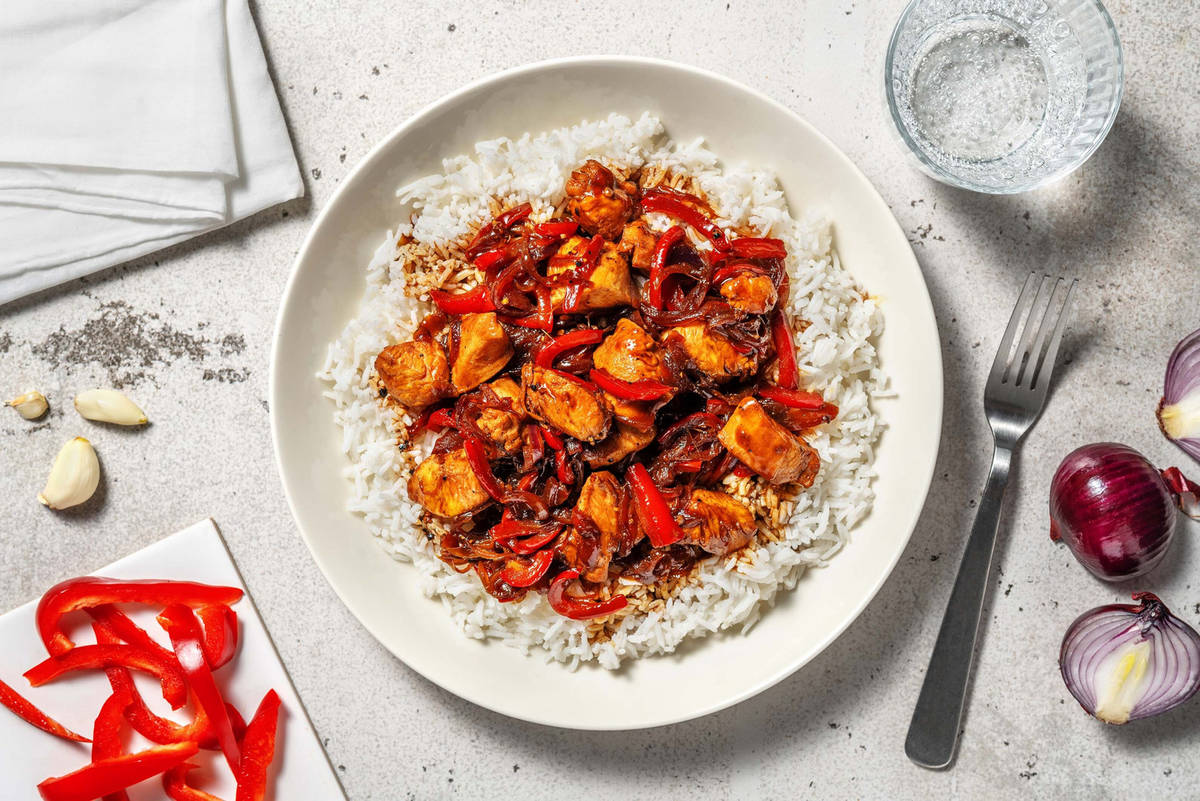 Sweet and Sticky Chicken on Rice