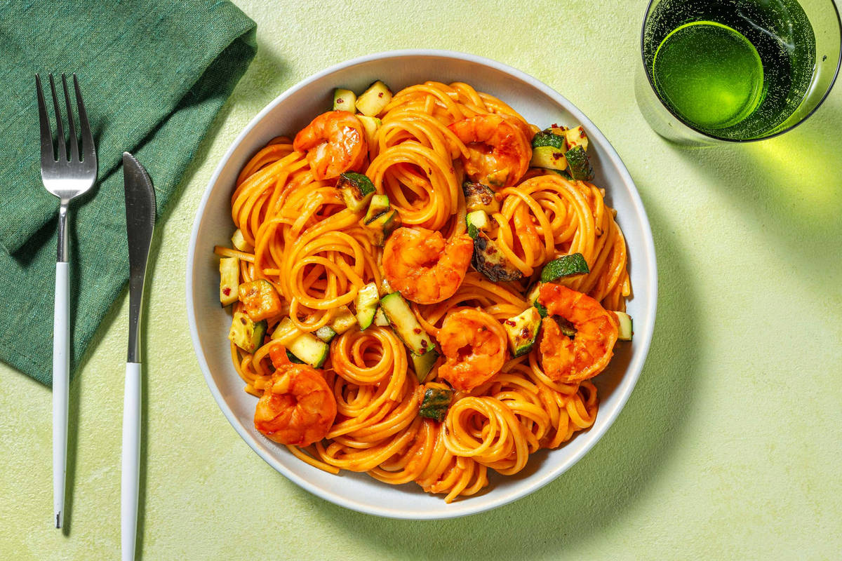 Prawn and Tomato Linguine
