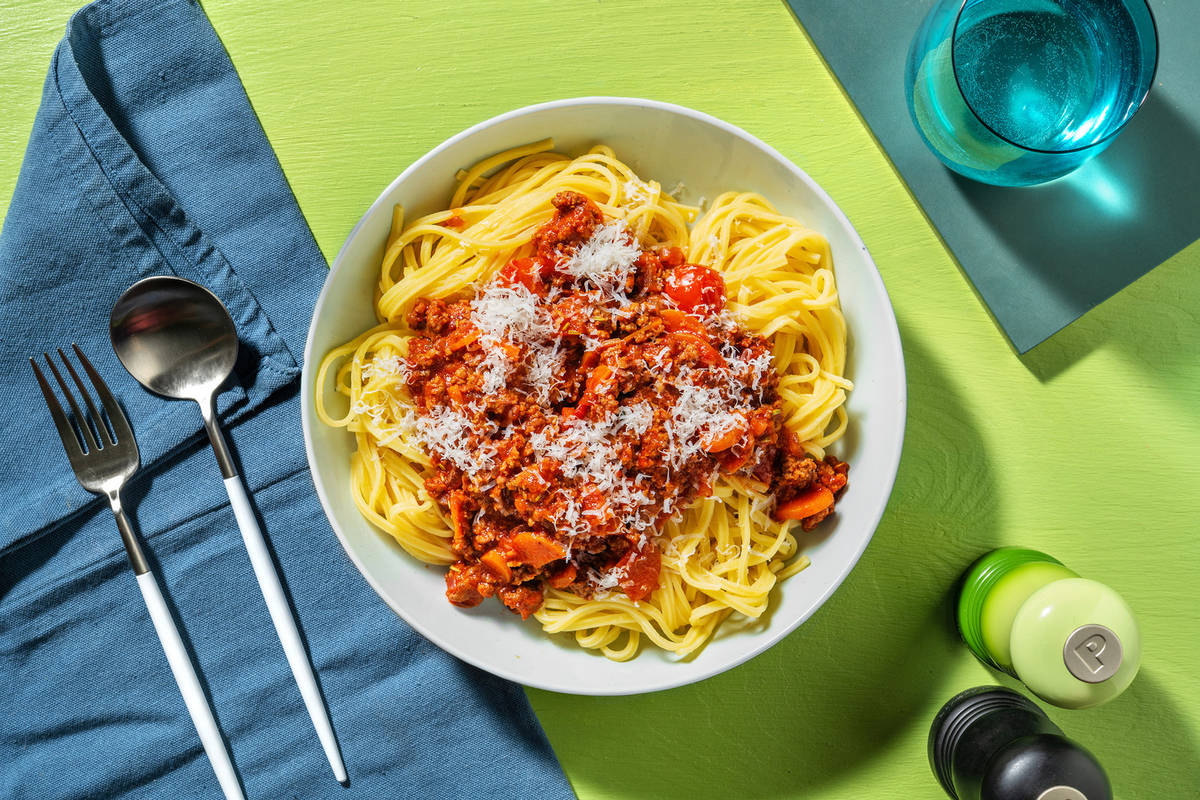 Linguine met ragù van wildzwijnburger