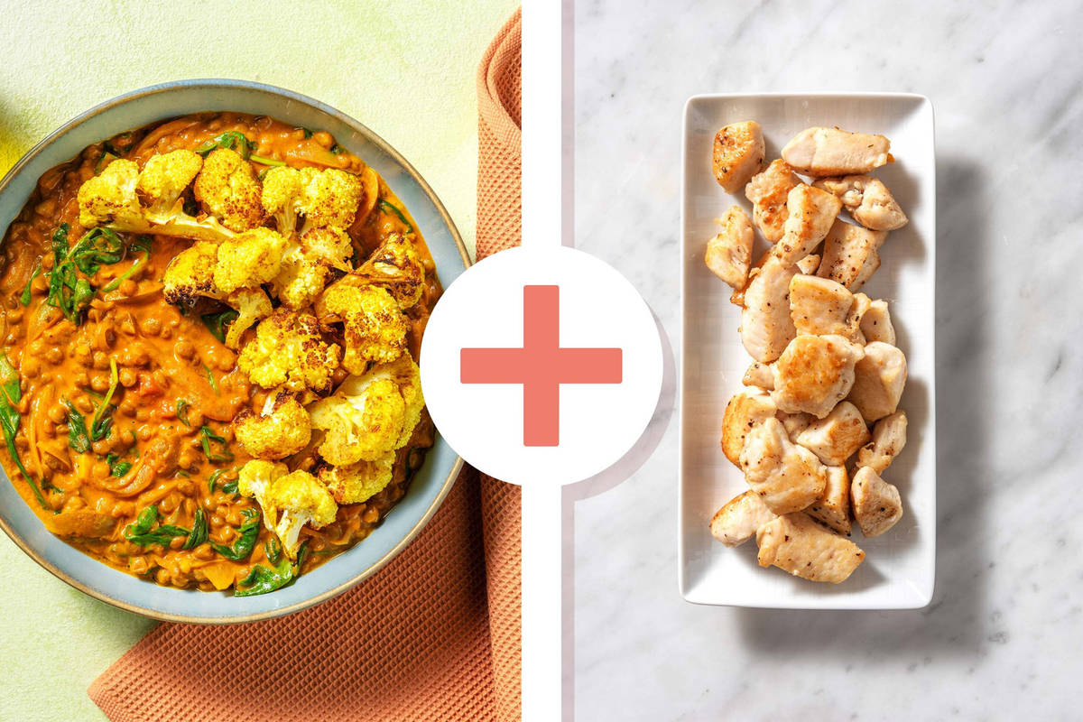 North Indian Style Cauliflower, Chicken Breast and Lentil Dal