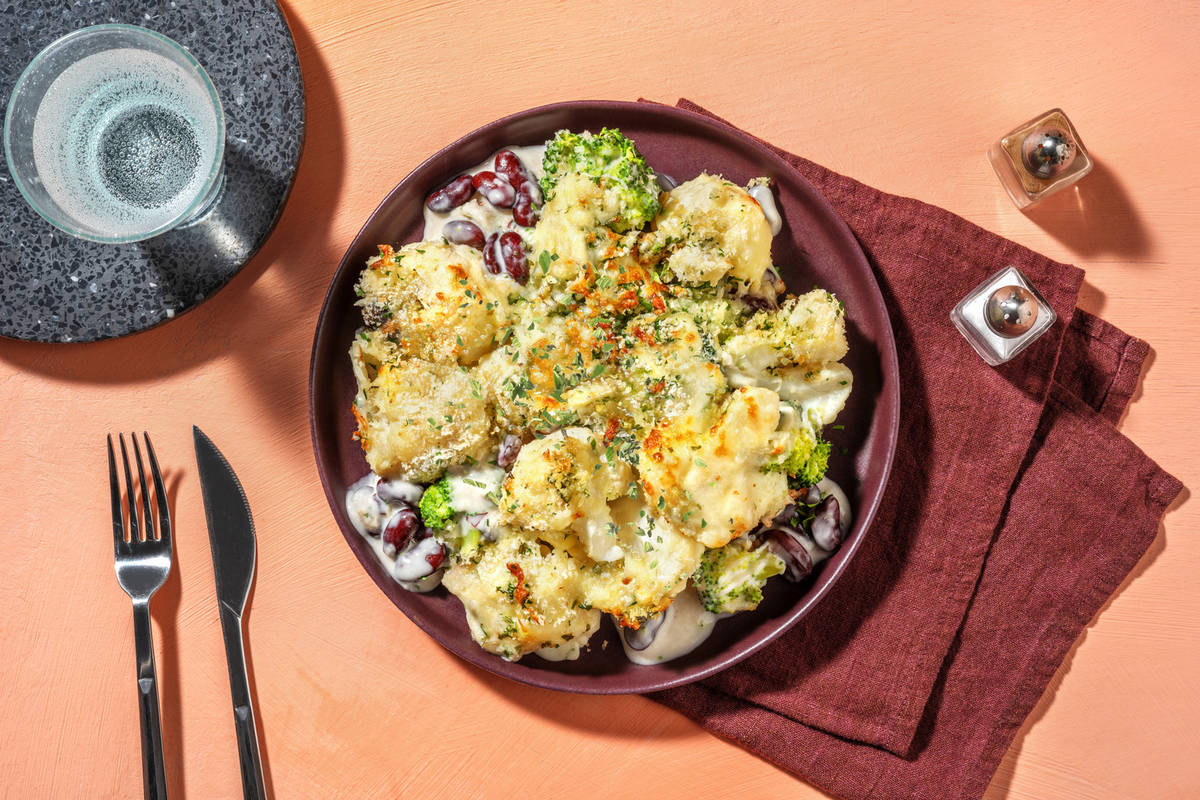 ¡Todo gratinado! Coliflor y brócoli con bechamel casera