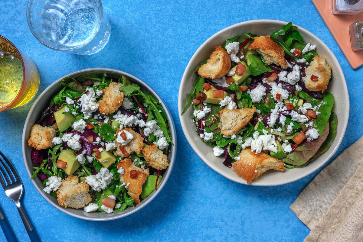 Honeyed bacon and goat Cheese Salad