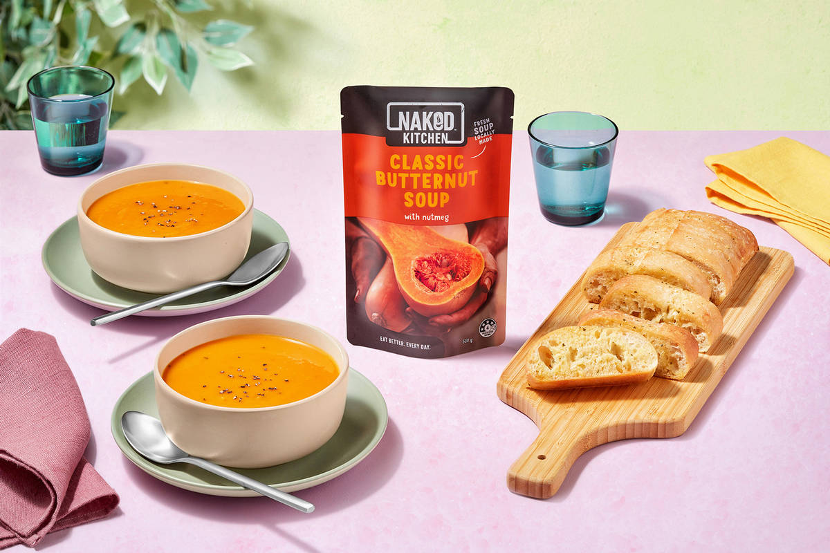 Classic Butternut Soup & Garlic Bread