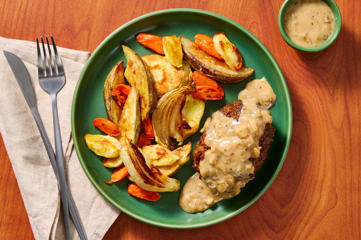 Cozy Meatloaves with Creamy Onion Gravy