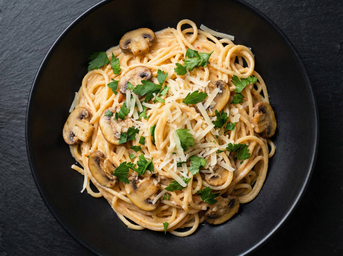 Mushroom Spaghetti Carbonara