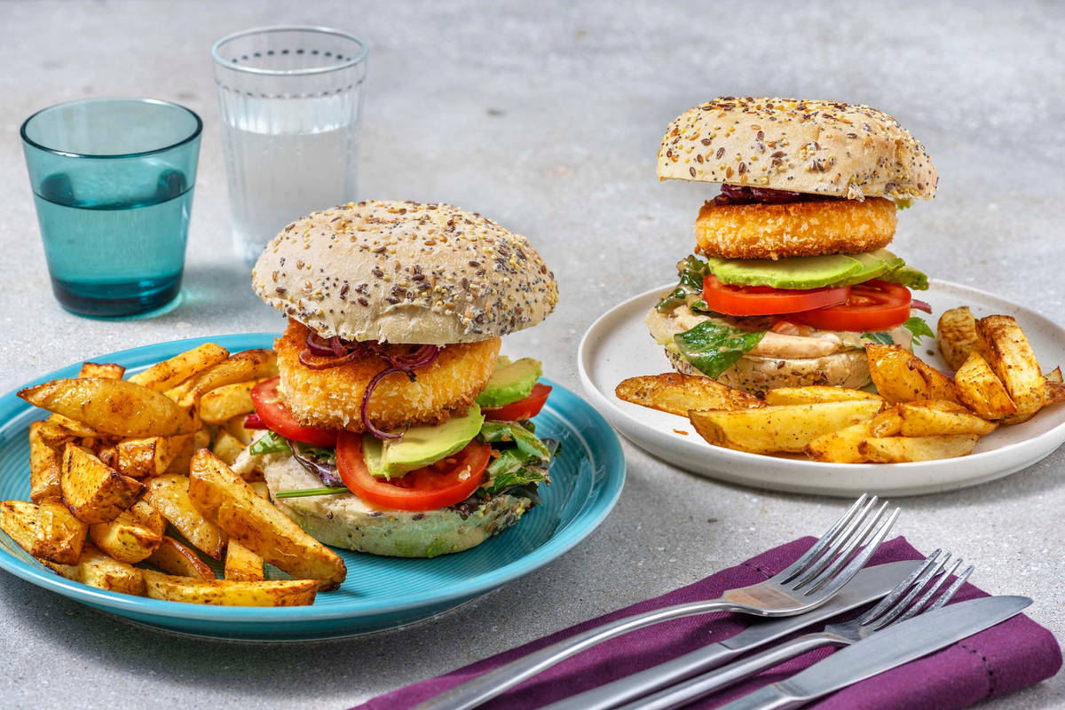 Crousti-burger mozzarella panée & avocat