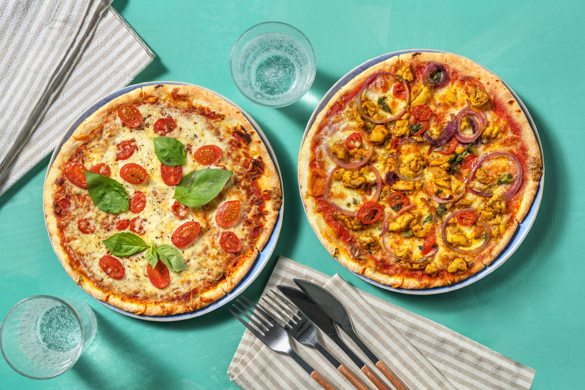 Pizza Party: Deluxe Margherita & Chicken Shawarma