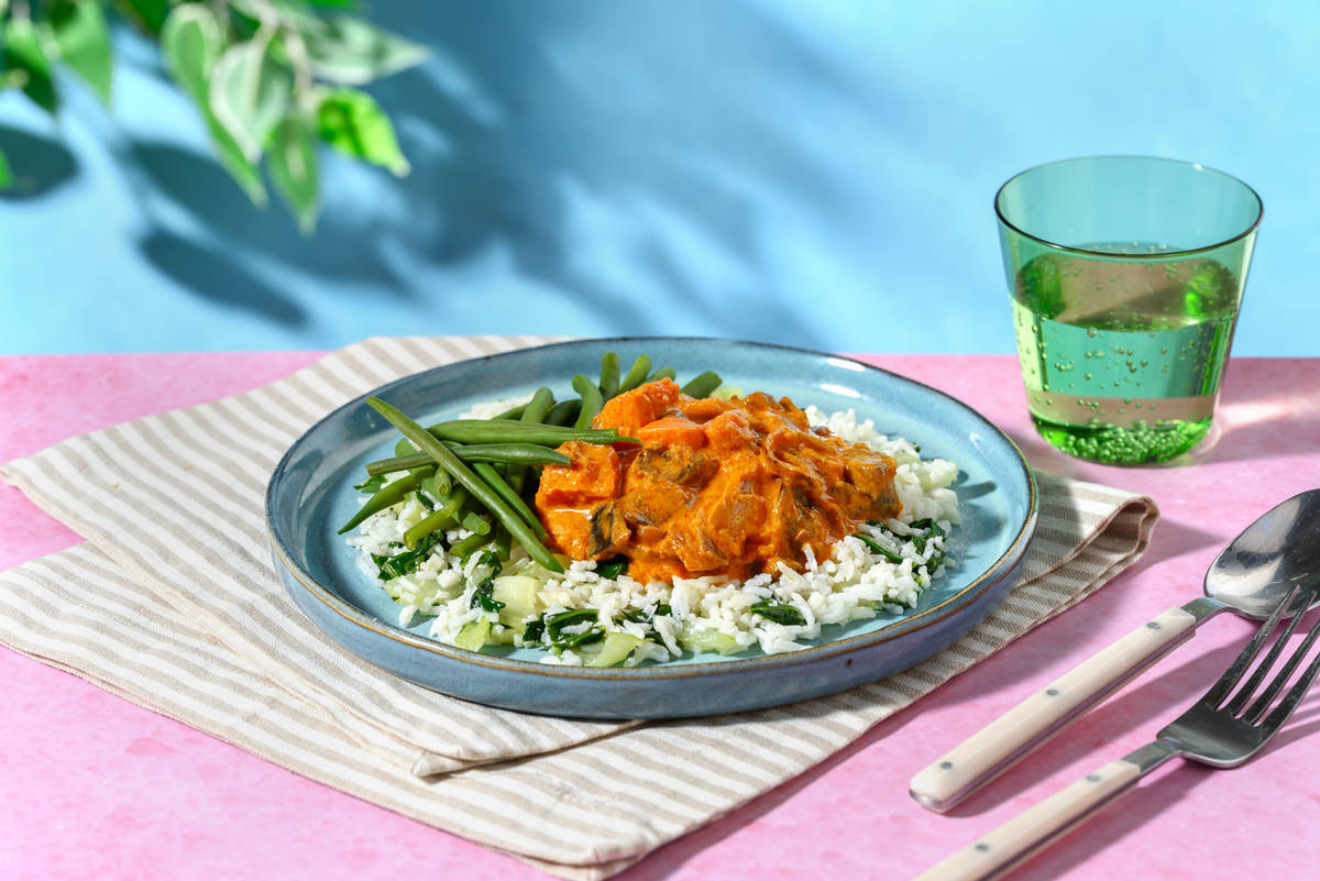 Rode curry met zoete aardappel