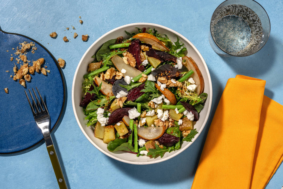 Roasted Pear, Beetroot & Goat's Cheese Salad