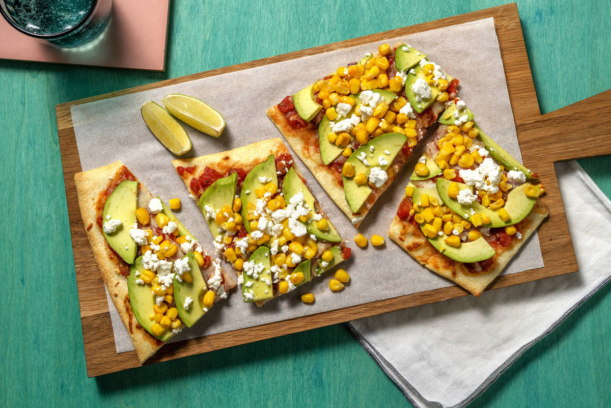 Pizza op z'n Mexicaans met avocado 