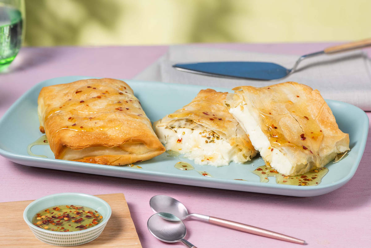 Baked Filo Wrapped Greek Style Cheese