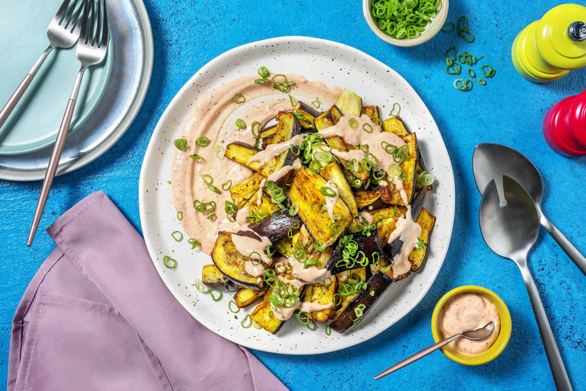 Spicy Chermoula Roasted Aubergine
