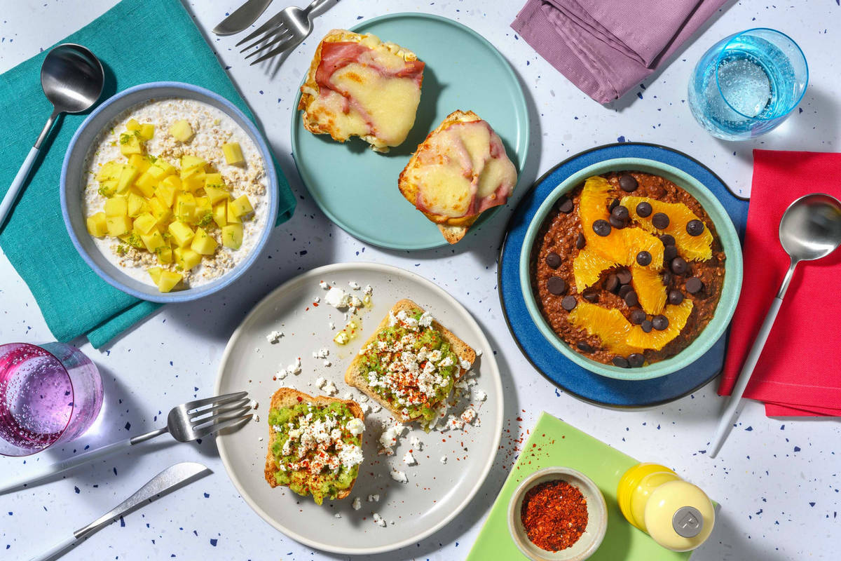 Loaded Ciabatta Toast & Oats Breakfast Plan | 4 Meals | 2 Portions Each