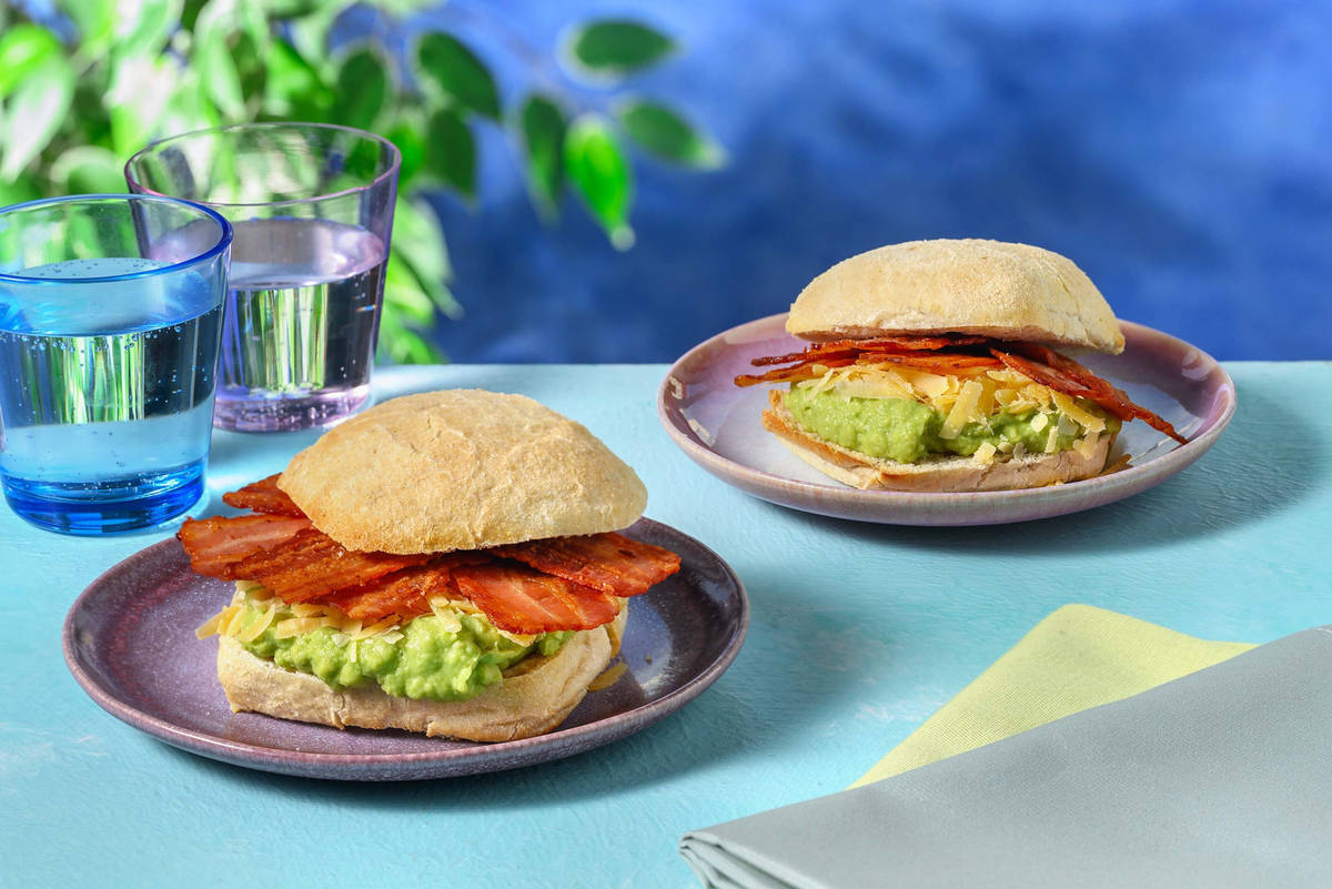 Smashed Avocado & Crispy Bacon Sandwich