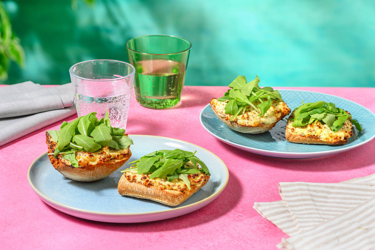 Welsh Rarebit Style Open Grilled Sandwich