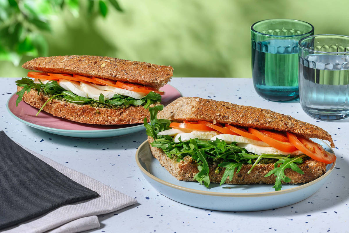 Caprese Style Pesto & Mozzarella Multigrain Baguette