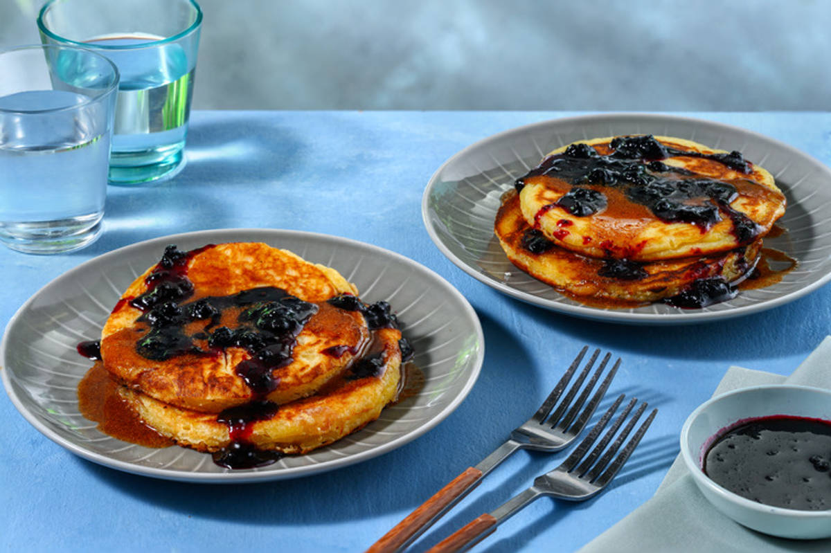 Pancakes with Blueberry Jam