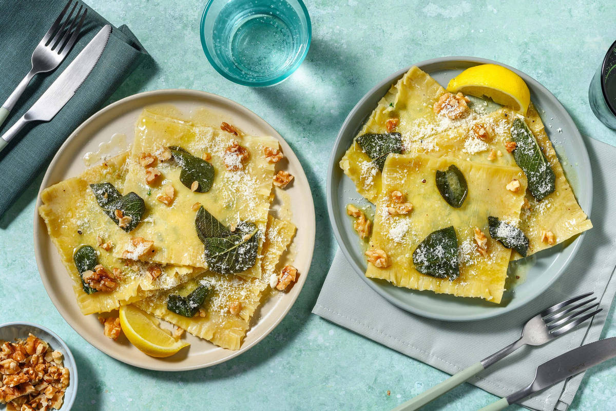 Ravioli maison farcis d'épinards au fromage frais